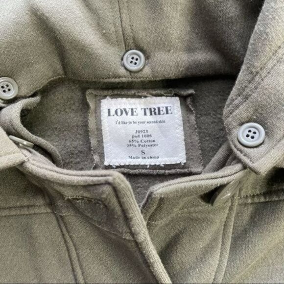 Olive Green Hooded Fleece Jacket Light Weight Coat Size S - Picture 5 of 10